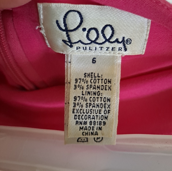 VTG Lily Pulitzer pink lined skirt with white tatting - Picture 4 of 5